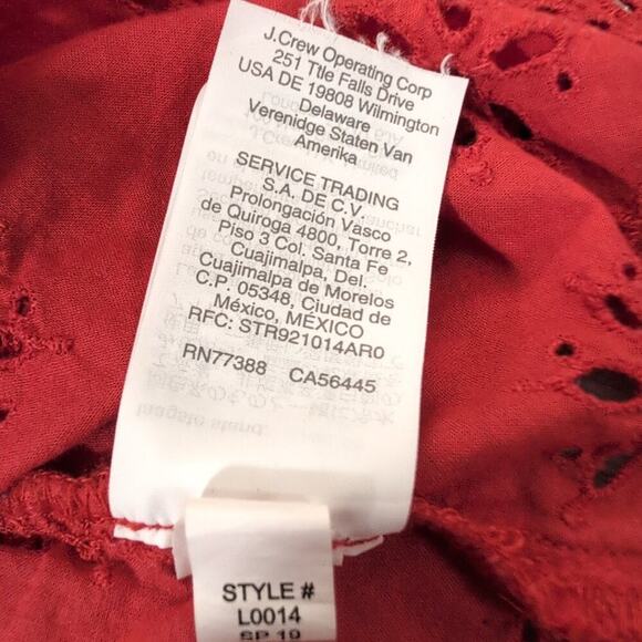 Madewell Red Eyelet Keyhole Peplum Top Women's S - Picture 5 of 7